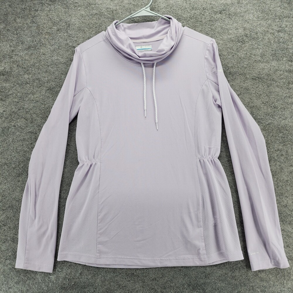 Columbia Shirt Womens Medium Long Sleeve Purple Activewear Omni Wick